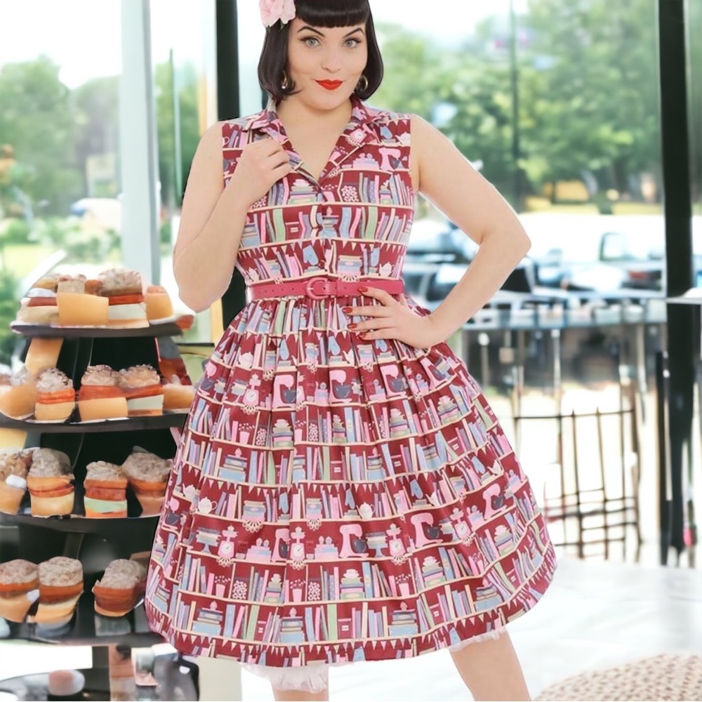 Rare Lindy Bop Baking Shelf Vintage Midi Dress US 22